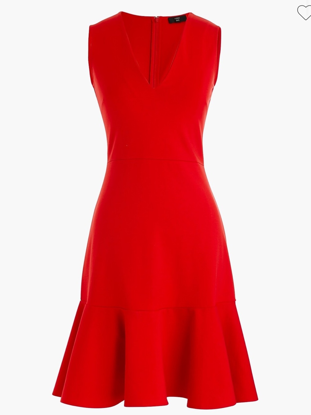 J. Crew Red Sleeveless V-Neck Fit-and-Flare Mini Dress